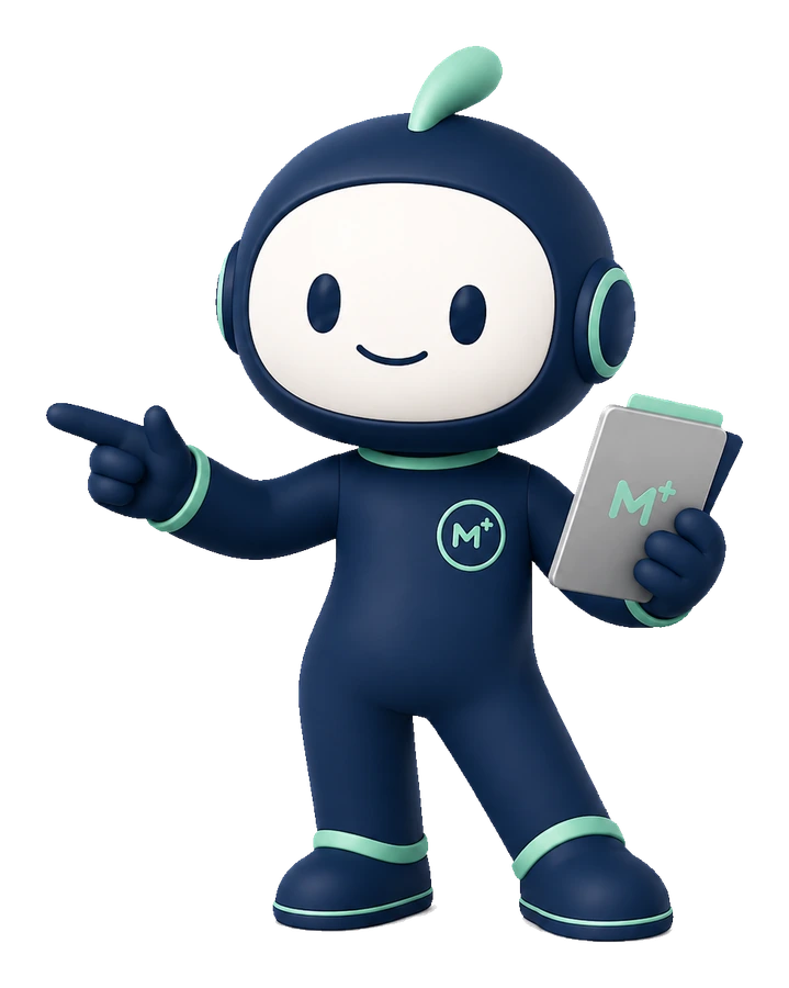 Mascote MedGrad apontando para a entrada